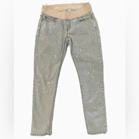 Gap Maternity Always Skinny Grey Acid Wash Jeans Size 28 - Picture 1 of 7